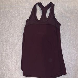 Maroon Lululemon tank size 2 with sheer back